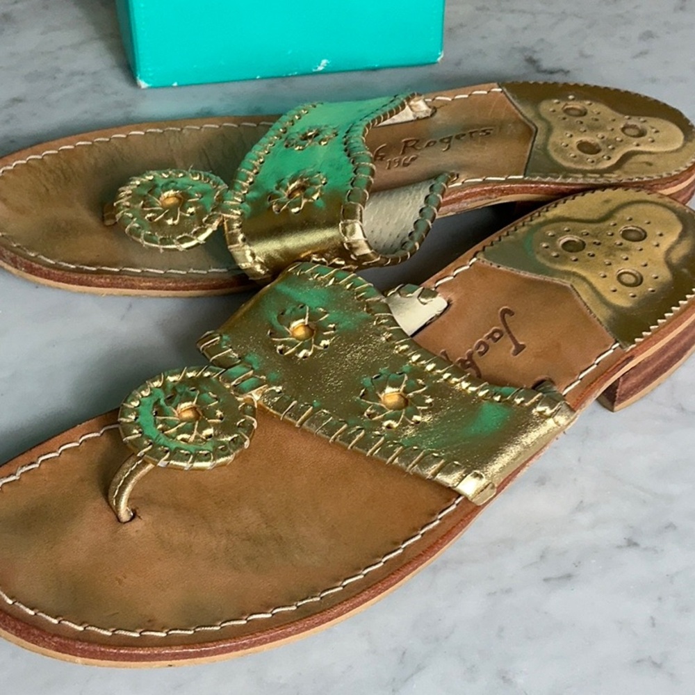 Jack Rogers Gold Sandals